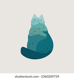 Vektorgrafik der hungrigen Katze