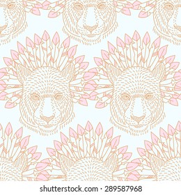 vector illustration of a hungry leopard style doodle art with the inscription drawing to print on a T-shirt