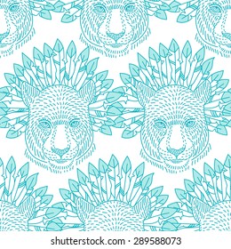vector illustration of a hungry leopard style doodle art with the inscription drawing to print on a T-shirt