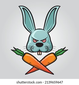 vector illustration, hungry rabbit head