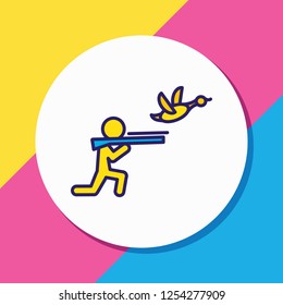 Vector illustration of hunting icon colored line. Beautiful entertainment element also can be used as hunter icon element.