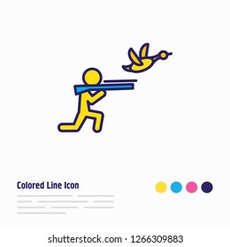 Vector illustration of hunting icon colored line. Beautiful hobby element also can be used as hunter icon element.