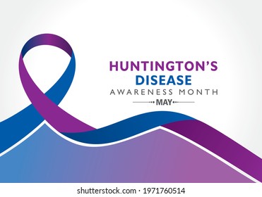 Vector Illustration of Huntington Disease Awareness Month observed in May. 
It is a progressive brain disorder that causes uncontrolled movements, emotional problems, and loss of thinking ability.