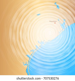 Vector illustration of a Hurricane approaching Texas