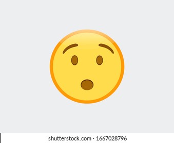 Vector illustration of Hushed Face emoji