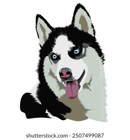 vector illustration of a husky dog animal portrait