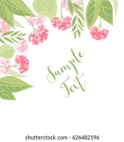 Vector illustration of hydrangea flower Background with pink flowers