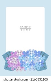 Ilustración vectorial de la tarjeta de felicitación de flores hidrangea