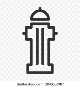 Vector illustration of hydrant icon in dark color and transparent background(png).