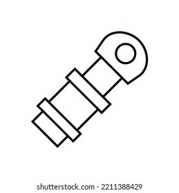 Vector illustration of hydraulic cylinder icon on white background.