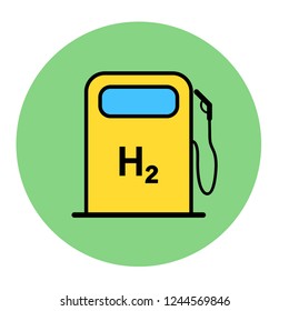 Vector illustration of hydrogen refueling