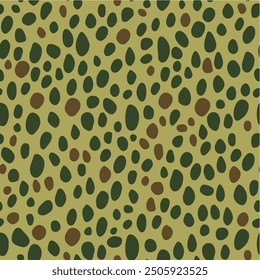 Vector illustration of a hyena fur pattern in green and dark olive.
