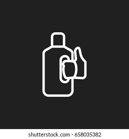 Vector Illustration Of Hygiene Symbol On Plastic Container Outline. Premium Quality Isolated Bleach  Element In Trendy Flat Style.