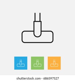 Vector Illustration Of Hygiene Symbol On Vacuuming Outline. Premium Quality Isolated Sweeper Element In Trendy Flat Style.