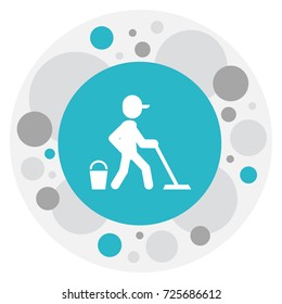 Vector Illustration Of Hygiene Symbol On Mopping Icon. Premium Quality Isolated Cleaner  Element In Trendy Flat Style.