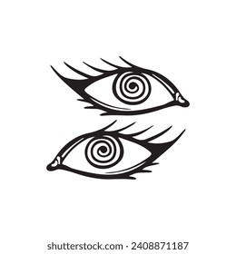 vector illustration of hypnotized eyes concept