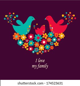 Vector illustration "I love my family"