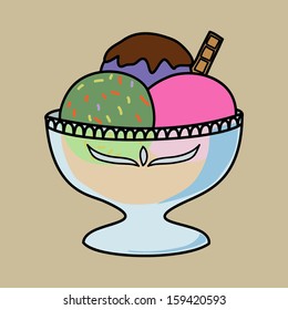 Vector Illustration with ice cream