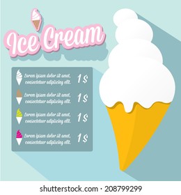 vector illustration of ice cream