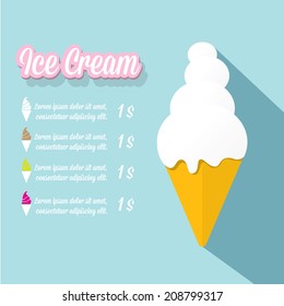 vector illustration of ice cream