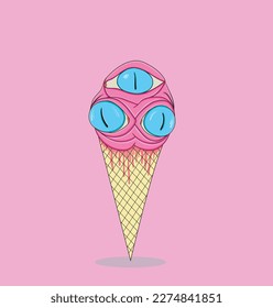vector and illustration of ice cream