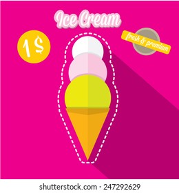 vector illustration of ice cream