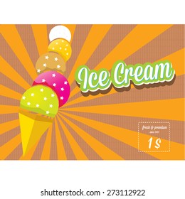 vector illustration of ice cream