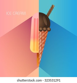 vector illustration of ice cream