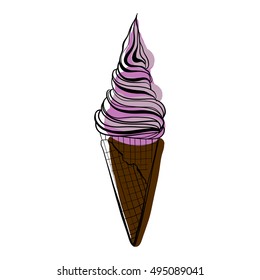 vector illustration, ice cream 