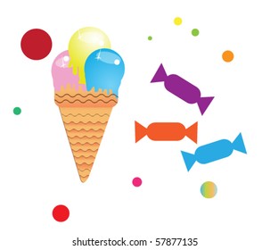 Vector illustration of ice cream