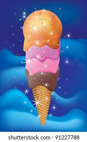 vector illustration of ice cream