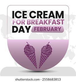 vector illustration for ICE CREAM FOR BREAKFAST DAY social media post background