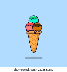 Vector illustration of an ice cream cartoon 