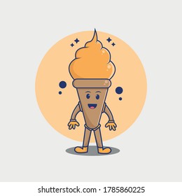 Ilustración vectorial del personaje de helado