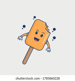 Vector illustration of ice cream character