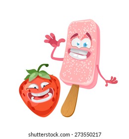 Vector illustration ice cream character