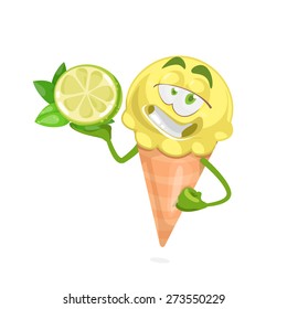Vector illustration ice cream character