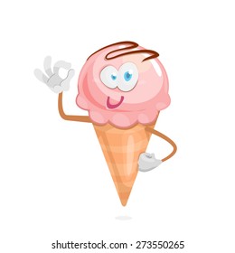 Vector illustration ice cream character