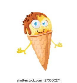Vector illustration ice cream character
