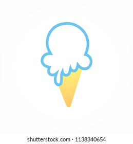 Vector illustration of an ice cream cone, colorful icon eps 10