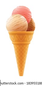 Vector illustration of an ice cream cone.