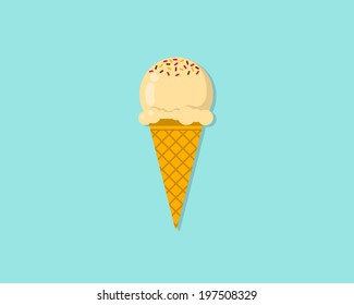 Vector illustration of ice cream cone.