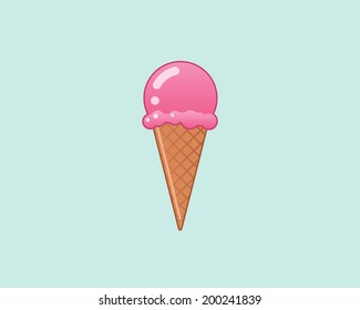Vector illustration of ice cream cone.