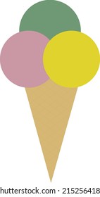 Vector illustration of ice cream cone