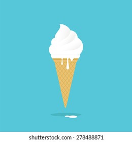 Vector illustration of ice cream cone.