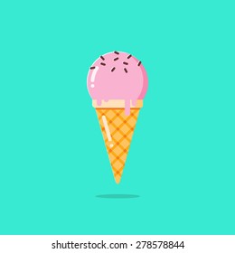 Vector illustration of ice cream cone.