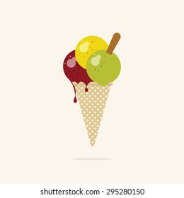 Vector illustration of ice cream cone.