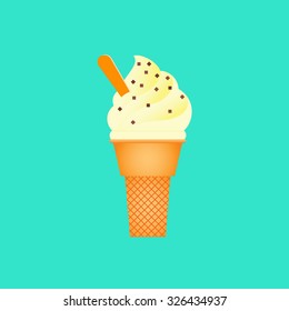 Vector illustration of ice cream cone.