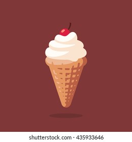 Vector illustration of ice cream cone.