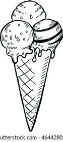 vector illustration of  ice cream cone 